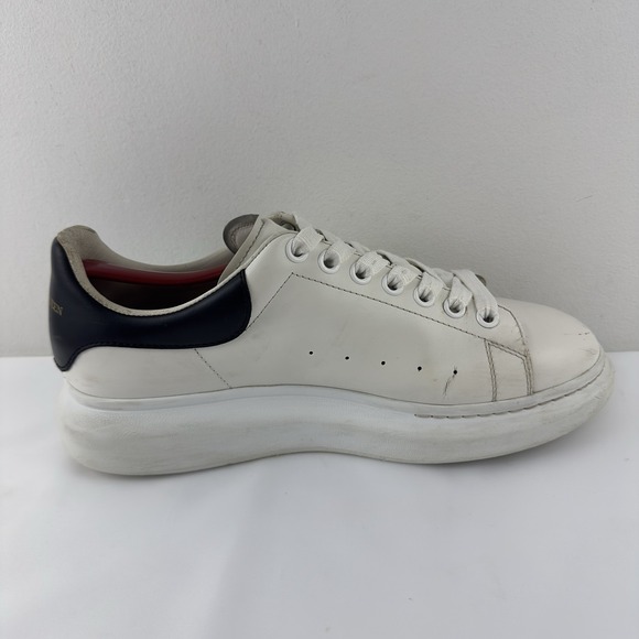Alexander‎ McQueen Oversized Sneakers Men's White Leather Black Heel Size 43 - Picture 6 of 11